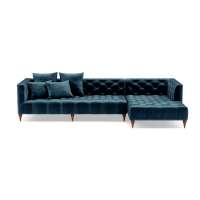 Chesterfield Living Room Set Modern Velvet Fabric Corner Designs Furniture Sectional Sofa