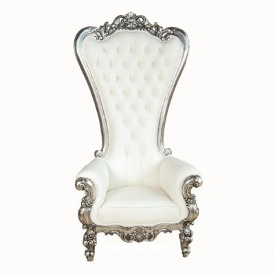 Alice king chair french silver mahogany wood