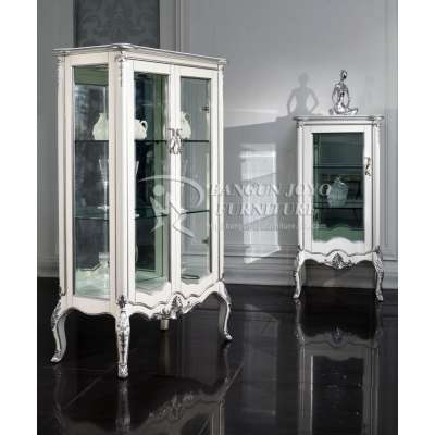 Silver glass display cabinet