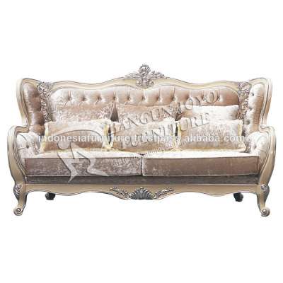 european style wooden sofa with carved