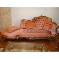 Italian antique classic bedroom furniture champagne gold luxury chaise lounge