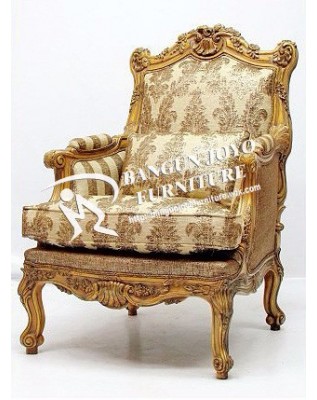 classical wooden hand carved gold color living room single sofa